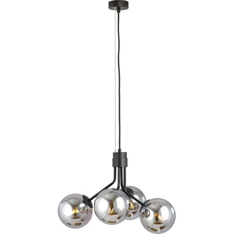 Lampadario Emibig Nova 4xE14 nero grafite vetro metallo (1/5)