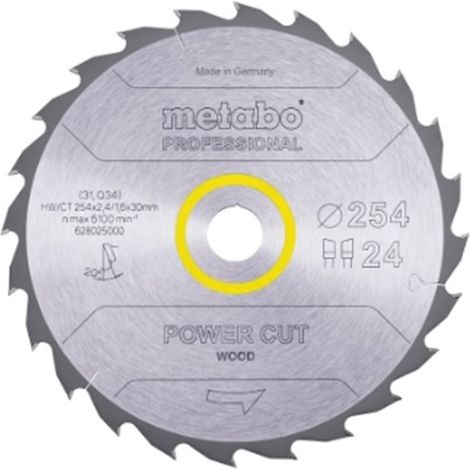 Metabo - Disco de sierra para madera, 254x30 mm, 24 dientes 628025000
