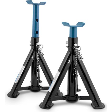 2x Bituxx Unterstellbock 2T klappbar verstellbar Auto PKW Abstellböcke 2000kg Schwarz/Blau