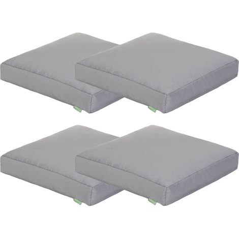 Gardenista - Cuscino per esterni, cuscini da pavimento resistenti all'acqua per giardino, 60x60x10 cm comodo cuscino per sedia da giardino - Argento 4pz (1/4)