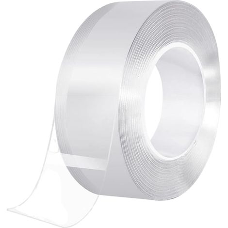 5cmx10m Ruban Adhésif Double Face Extra Fort - Transparent Fin Nano Tape, Amovible Traceless Bande Antidérapant, Réutilisable Double-Face Gel (1/5)