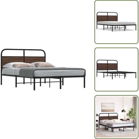 vidaXL Bettgestell ohne Matratze 120x190 cm Braun Eichen-Optik (1/5)
