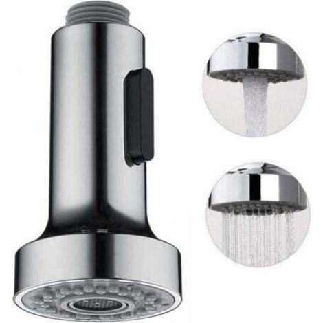 Douchette Evier Pull-Out avec Bouton Stop Tête de Douchette Brossé 2 Jets pour Robinet Evier Cuisine,argent (1/3)