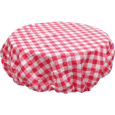 Nappe Ronde en PVC Imperméable et Résistante aux Intempéries, Facile à Nettoyer, Cuisine et Réunion de Famille, Élégante et Simple en Lin Rouge ou Blanc (1/5)