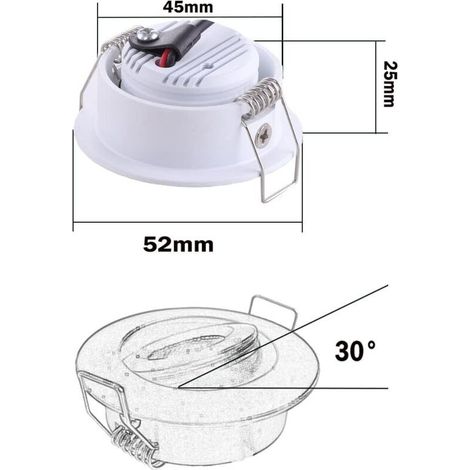 4 Mini Spot Encastrable LED Plafond Spot encastré Lampe 1W Blanc Chaud 3000K pour Vitrine,Plafond,Cuisine,Placard,DIY éclaira (1/3)