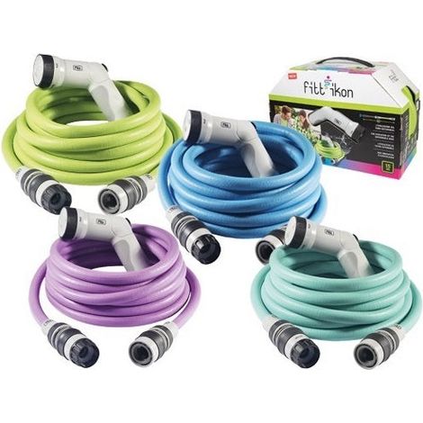 Kit Tubo irrigazione con pistola multigetto e raccordi IKON KIT FITT - 10 mt. Yellow