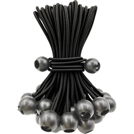 25x Kugelspanner 15cm Schwarz Planenspanner Gummispanner für Zelt (1/5)