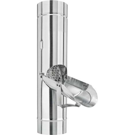 GRÖMO ZINK Regenwasserklappe ø80mm aus TITANZINK mit Griff und Edelstahlsieb, 62814