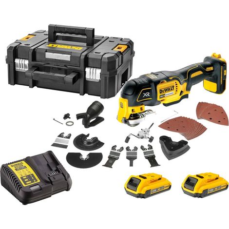DeWalt DCS355D2 Cordless 18V XR Brushless Multi-Tool with 35pc Accessory Kit, 2 x 2.0Ah Battery, Charger and Case