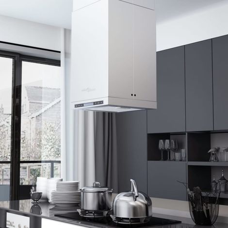 Vidaxl – Hotte îlot silencieuse 756 m³/h avec écran tactile – Filtre à graisse lavable – Éclairage LED intégré – Extraction externe (1/5)
