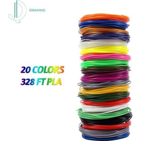 IDRAWING Filament de PLA haute précision de 1,75 mm de filament , stylo 3D recharges 20 couleurs (1/4)