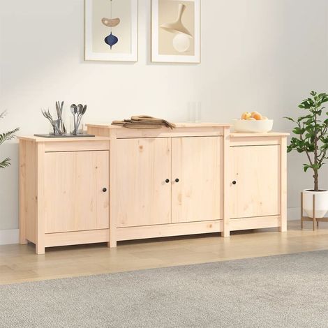 Buffet Meuble de rangement Commode Bahut 164x37x68 cm Bois massif de pin 97617 (1/5)