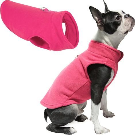 Gilet Polaire, Pull en Polaire pour Petit Chien avec Anneau pour Laisse, Rose, Taille M (1/5)