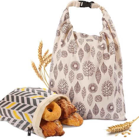 Lot de 1 sac à pain en cire d'abeille naturelle – Sac en coton enduit de cire d'abeille, scellage préservateur pour garder le pain frais (1/5)
