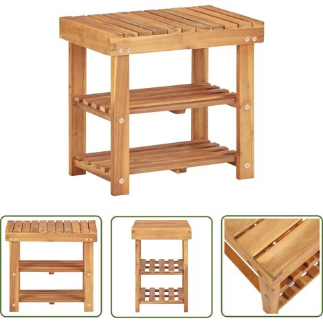 Range-chaussures 50x32x45 cm Bois d'acacia massif (1/5)