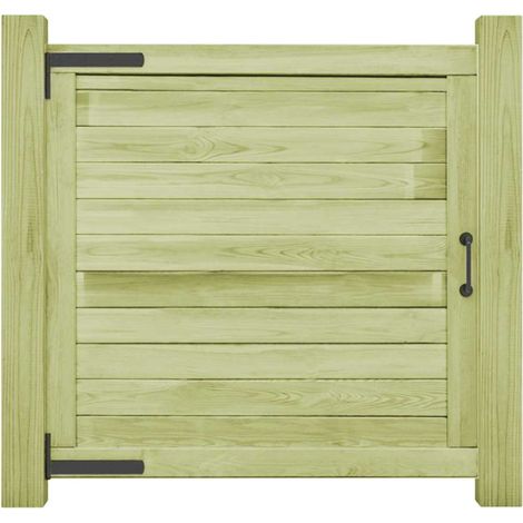 vidaXL Puerta de valla de madera de pino impregnada 100x100 cm (1/2)