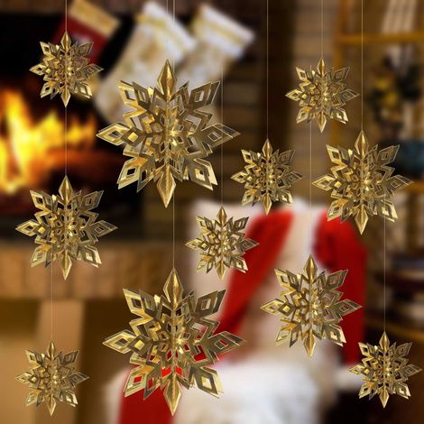 Guirlande Flocons De Neige - Décoration 3D Pour Noël Et Fêtes - Papier Non Toxique - 30 Pièces (1/5)