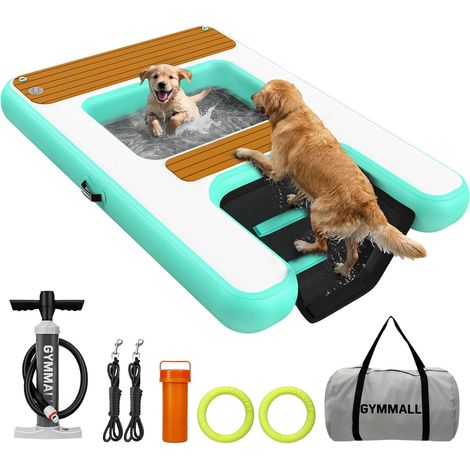 Inflatable Water Ramp for Dogs 170 x 120 cm, Inflatable Platform and Ramp 2 in 1, Suitable for Dogs up to 150 kg, Ideal for Pools, Pontoons and Boats (1/5)