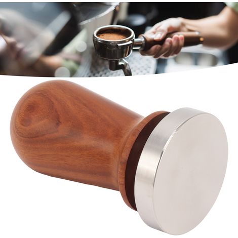 Italienischer Kaffeetamper, Tamper aus massivem Edelstahl, elastischer, druckbetätigter Pulverspender, 58 mm (1/5)
