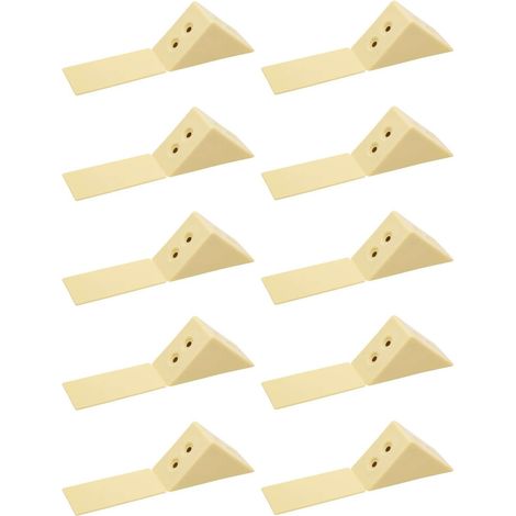 10x Equerre d'assemblage double raccord universel Taquet Ferrure Angle Connecteur Meuble Etagère Caisson, jaune (1/2)