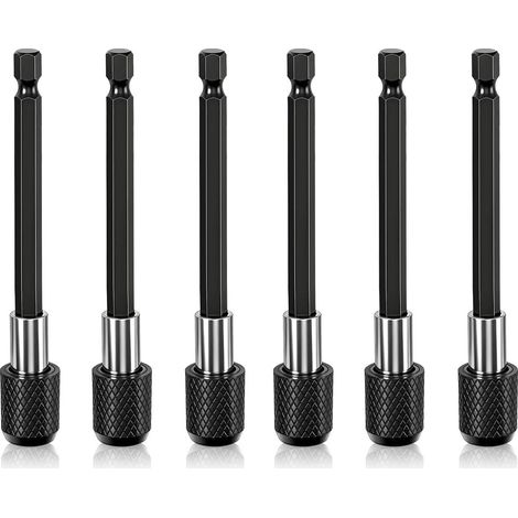 Lot de 6 porte-embouts magnétiques à changement rapide 60 mm 1/4", pour perceuse, tournevis, vis filetée, idéal (100 mm) (1/5)