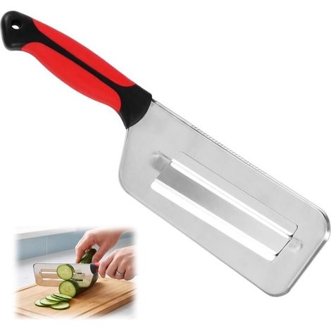 Cortador de verduras multifuncional de 32,5 cm para ensalada de col y verduras crudas, cortador de repollo y alimentos acero inoxidable, rojo.L (1/5)