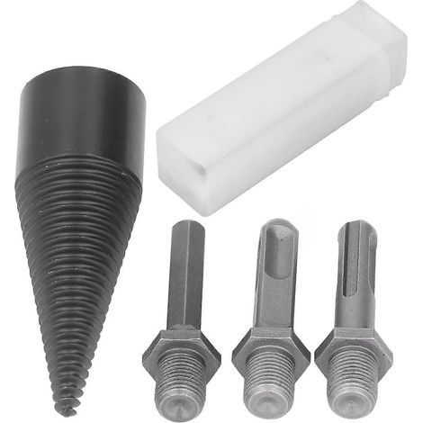 Brennholzspalter-Kegelbohrer aus Kohlenstoffstahl mit 3 abnehmbaren Schäften (32 mm)