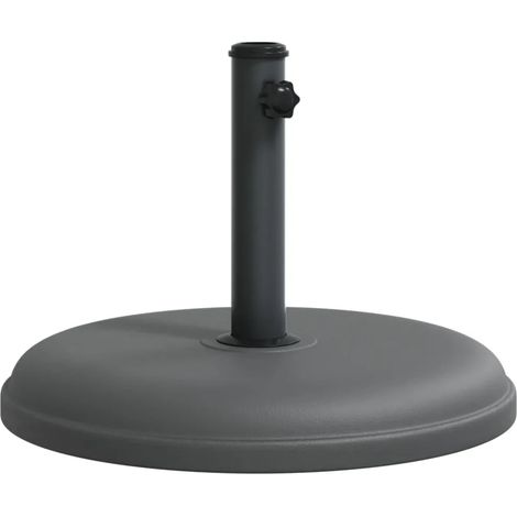 Base rotonda per ombrellone 44,5 x 31,5 cm 15 kg con pomello di serraggio per stabilità da giardino in plastica grigio scuro 020047469