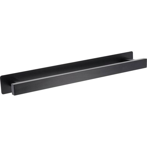 Portasciugamani su adesivo in acciaio inox - nero - Tendance