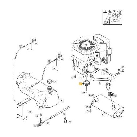 PULEGGIA CINGHIA MOTORE ORIGINALE STIGA - 1134-5866-01