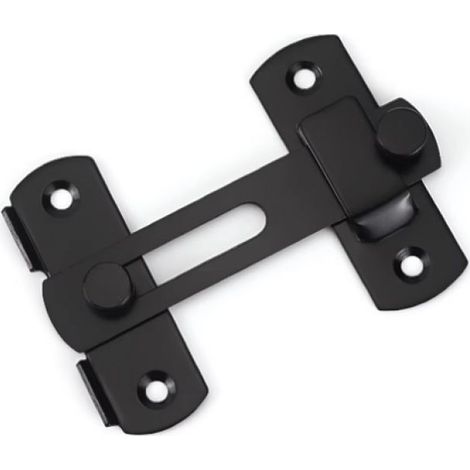 Verrou Porte Coulissante Serrure Volet Loquet Porte Verrou Portail à Bascule Boulon avec Vis pour Porte, Fenêtre, Placard et Jardin, Finition Noir Mat en Acier Inoxydable (1/5)