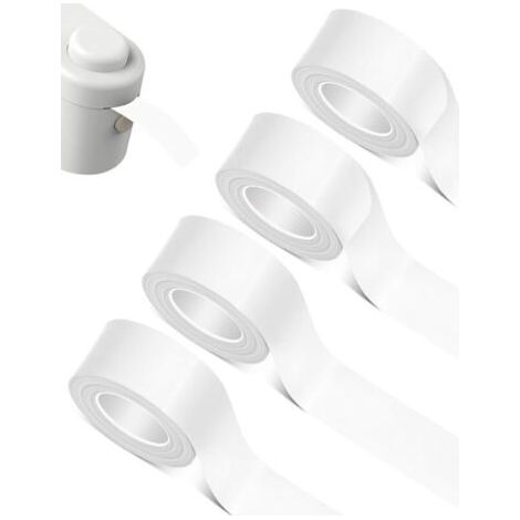 4 Rouleau L1/Q1/M1 Étiquettes Autocollantes, Thermiques Étiquettes étanches convient pour la maison le bureau l'école, compatible avec les étiqueteuse L1/Q1/M1, 16 mm6 m, (Blanc)
