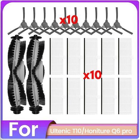 22 Pièces D'Accessoires de Brosse et de Filtre pour Aspirateur Ultenic T10 Q6 Pro Pièces de Rechange pour Aspirateur (1/2)