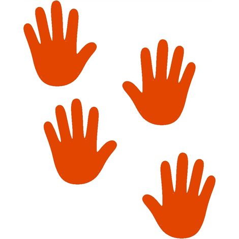 Adesivi per mani, 4 pezzi, percorso sensoriale, arancione opaco