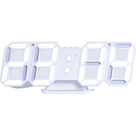 Réveil numérique 3D, horloge murale LED avec affichage de l'heure, 3 niveaux de luminosité automatique, fonction snooze, veilleuse moderne, date et température.