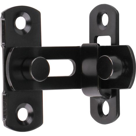 Verrou de porte à angle droit à 180 degrés Boucle Verrouillage de porte et fenêtre Verrouillage de porte coulissante Verrouillage de porte (Noir) (1/5)