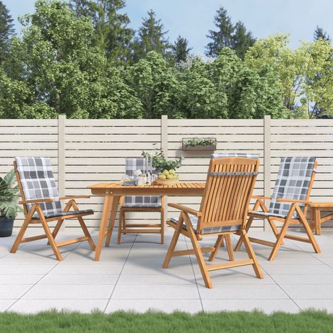 Gartenstühle mit Kissen 4 Stk. Massivholz Teak (1/5)