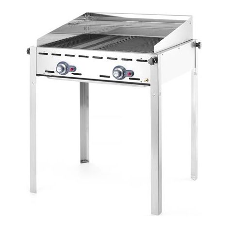Barbecue Green Fire avec 2 brûleurs Profi Line Plaque et grille en fonte émaillée GN 1/1 - Hendi