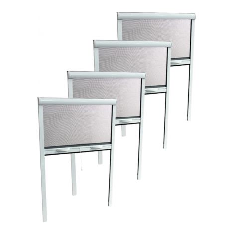 Pack éco de 4 moustiquaires enroulables verticales ALU H220 cm x L160 cm blanc (1/2)