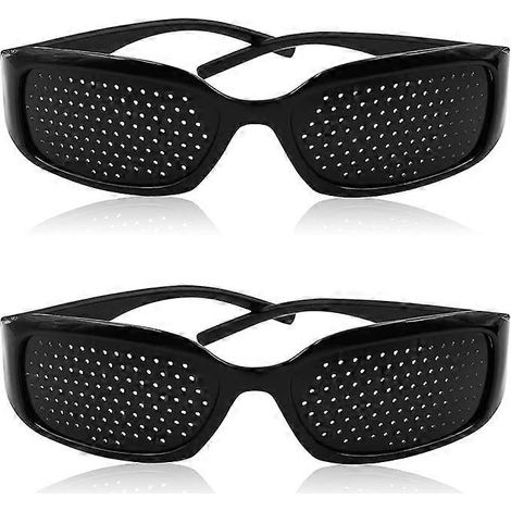 Lunettes noires à trous sténopéiques (2 pièces) pour exercices oculaires et correction de la vision (1/5)