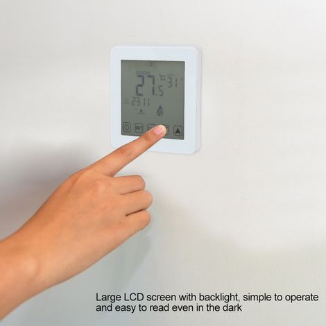 Thermostat mural numérique programmable avec écran LCD, contrôleur de température ambiante électrique (1/5)