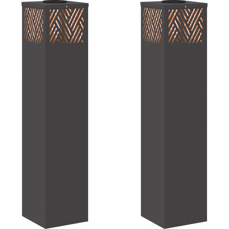 Solar LED Pathway Light 2 pcs Black Cold Rolled Steel vidaXL (1/5)