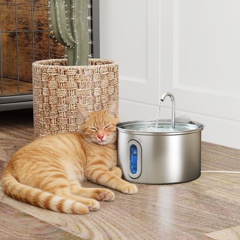 Fontaine à eau pour chats 2,5 L avec pompe silencieuse, LED, filtre à charbon actif, 19,4 x 19,4 x 18,7 cm (1/5)