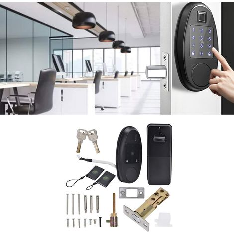 Serrure à empreinte digitale avec mot de passe pour la maison, serrure connectée Bluetooth avec application, serrure de porte à capteur pour bureau, remplacement pour serrure électronique sphérique (1/5)