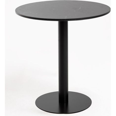Mesas Auxiliares - Mesa Firro Redonda 70cm Negra - Negro (1/5)