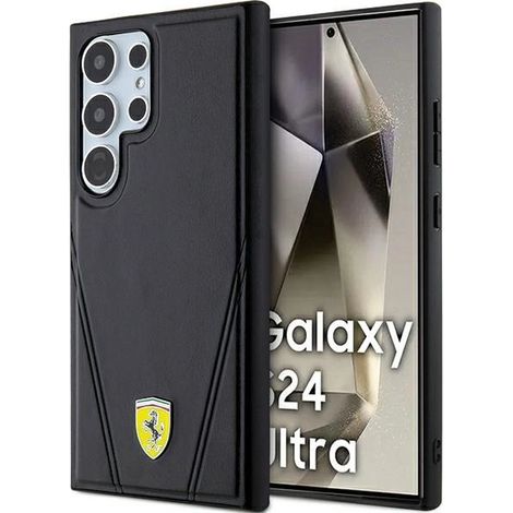 Ferrari FEHMS24LP3BAK S24 Ultra S928 custodia rigida nera/nera con stampa a caldo V Lines MagSafe (1/5)
