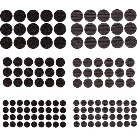 Velcro auto-adhésif rond noir assorti 69 pièces. (1/2)