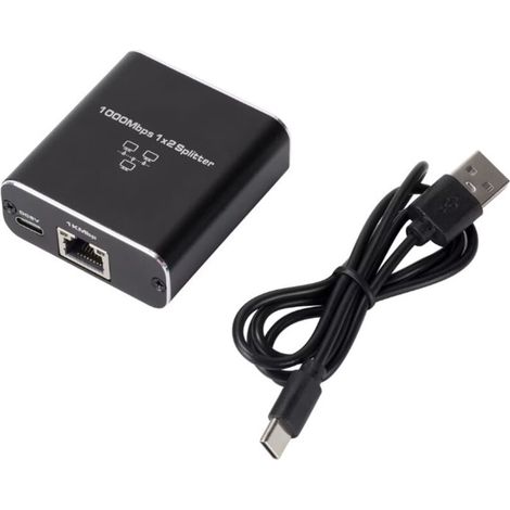 Commutateur RJ45 2 ports 1000 Mbps réseau 1 à 2 Gigabit Ethernet répartiteur pour ordinateur commutateur routeur décodeur TV (1/4)