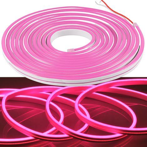 Striscia LED Neon 24V 5m rosa impermeabile IP65 Polux (1/5)