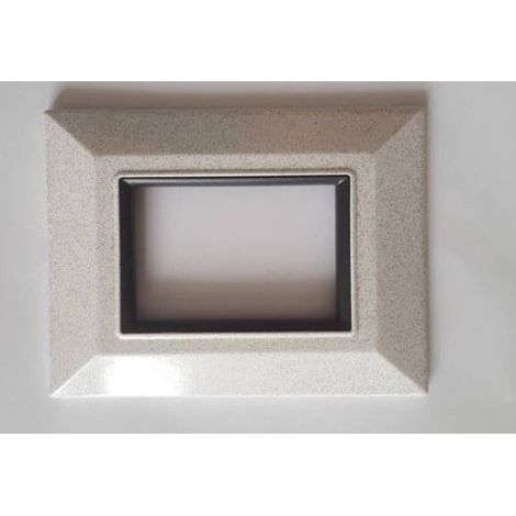 TrAdE Shop Traesio - Placca Placchetta Placchette Compatibili Per Serie Axolute Bticino Colorate Sq - Bianco Opaco -3 fori     -